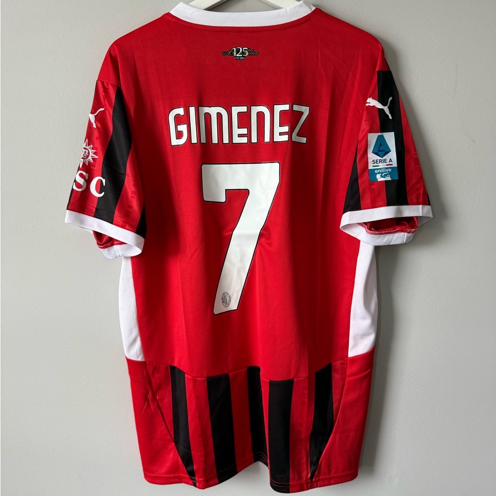 Santiago Gimenez AC Milan New Men’s Italy Seria A Home Puma Soccer Jersey